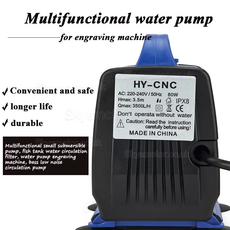 80W 220V 3500L/H CNC Spindle Motor Water Pump for Water Cooled Spindle Motor